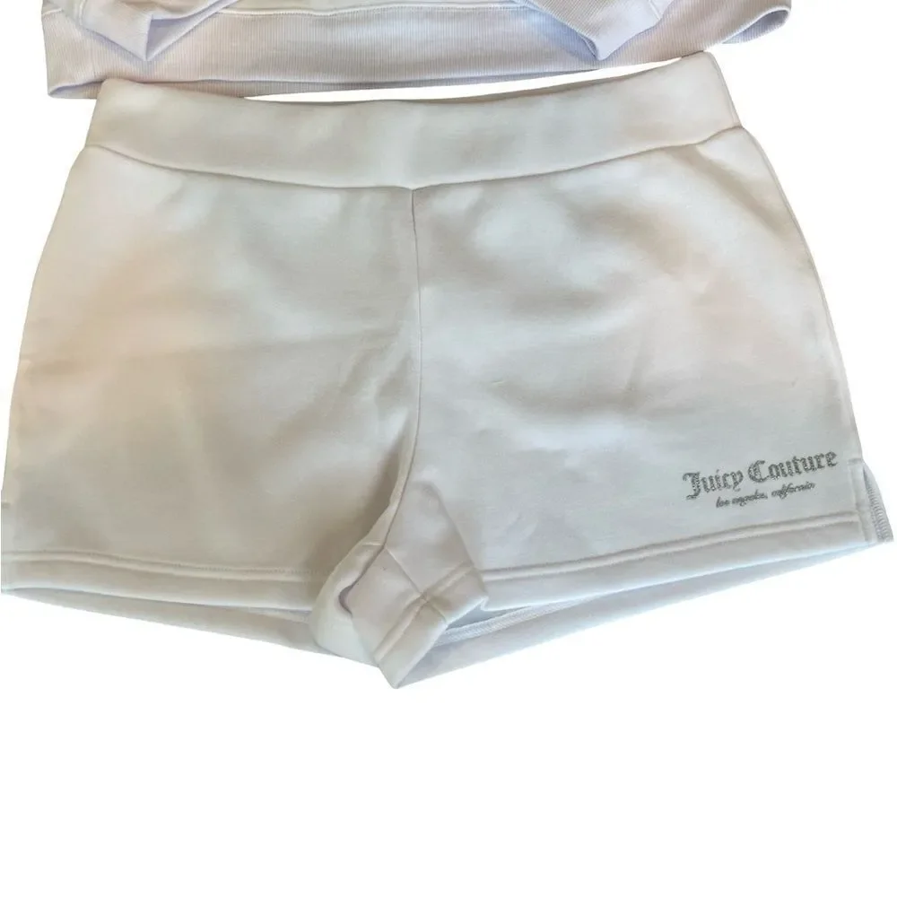 Juicy Couture Two piece fleece short set. Long sleeve with Juicy Logo